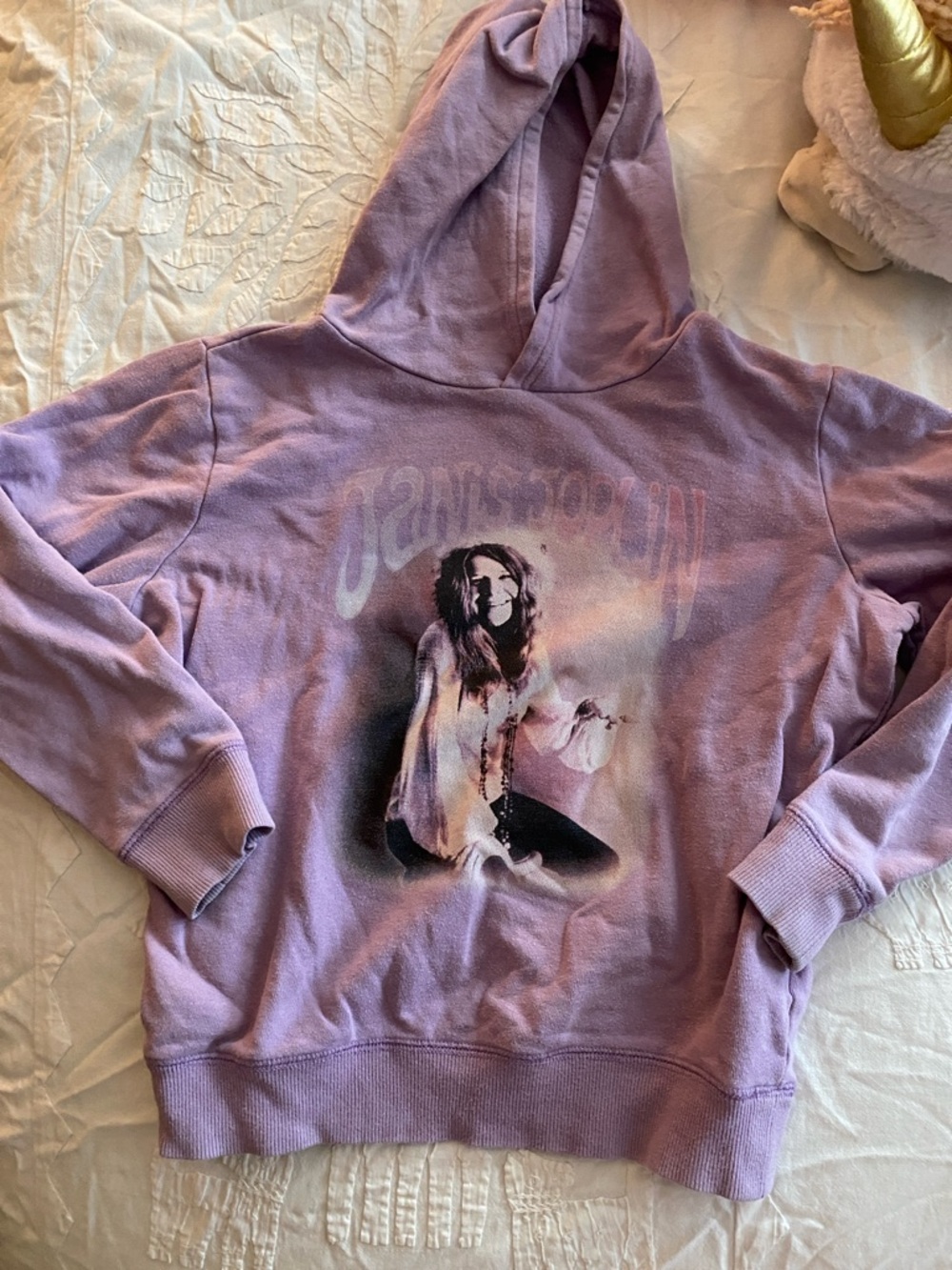 Girls, sz 9-10, Cotton On Lavender Graphic Pullover Hoodie